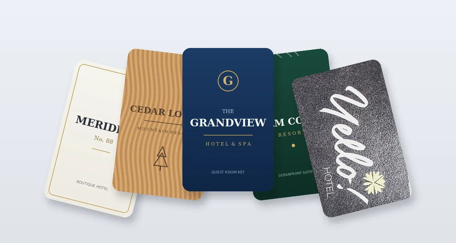 Custom-printed hotel key cards for major locking systems